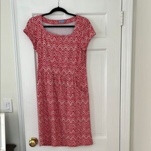 J. McLaughlin Pink Sheath Midi Dress with Cap Raglan Sleeves